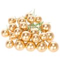 Golden Artificial Berries on Wire for Festive Arrangements 2 cm 48 pcs | Floristik24.co.uk