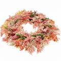 Floristik24 Artificial flowers wreath heather wreath pink silk flowers
