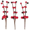 Artificial Red Berry Branches, 15cm, Set of 6 | Floristik24.co.uk
