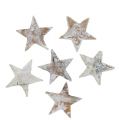 Floristik24 Birch stars mini 2cm - 2.5cm whitewashed 150p