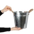 Glossy metal bucket with rope handles, Ø22cm | Floristik24.co.uk