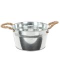 Floristik24 Glossy metal bowl with rope handles, Ø22cm
