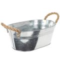 Oval tin bowl silver 30cm x