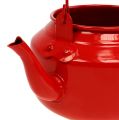 Floristik24 Sheet metal teapot red Ø12cm H9cm