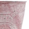 Floristik24 Sheet pot pink washed decorated Ø14cm H12,5cm