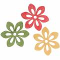 Floristik24 Scatter Decoration Flower Wood orange / yellow / green 4cm 72 pieces