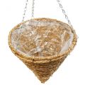 Floristik24 Flower basket hanging basket Hanging basket plant basket straw Ø30cm