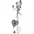 Floristik24 Garden decoration, decorative plug flower elf, spring decoration, metal plug, fairy with hearts, Valentine&#39;s Day 2pcs