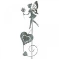 Floristik24 Garden decoration, decorative plug flower elf, spring decoration, metal plug, fairy with hearts, Valentine&#39;s Day 2pcs