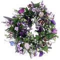 Floristik24 Flower wreath artificial wall decoration flowers purple white Ø30cm H9cm