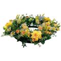 Floristik24 Door wreath wall decoration flowers dahlias banksia yellow Ø35cm
