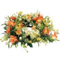 Floristik24 Artificial flower wreath anemones orange Ø30cm H9cm