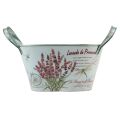 Floristik24 Flower bowl with handles oval metal lavender 32×15×15cm
