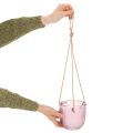 Glass flower pot/hanging lantern, purple/green, 14cm, 2 pieces | Floristik24.co.uk