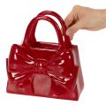 Decorative handbag vase with bow, glossy, 22cm | Floristik24.co.uk