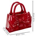 Decorative handbag vase with bow, glossy, 22cm | Floristik24.co.uk