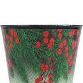 Floristik24 Flower pot Christmas planter bucket Ilex Ø13cm H11.5cm