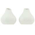 Floristik24 Flower vase ceramic onion shape white Ø13cm H13.5cm 2pcs