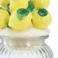 Floristik24 Bonboniere glass ceramic lemons summer Ø11cm H27cm