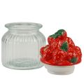 Floristik24 Candy jar with lid strawberry cookie jar Ø11cm H18cm