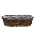 Floristik24 Bread basket oval unpeeled 35cm H10cm