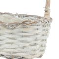 Floristik24 Ironing basket oval white 25.5cm x 16.5cm H12.5cm