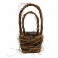 Floristik24 Decorative wicker basket with handle Easter basket brown H36.5cm H45cm set of 2