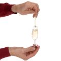 Champagne bottle and champagne glass pendant set, Christmas tree decoration, 14cm, 2 pieces | Floristik24.co.uk