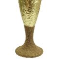 Floristik24 Hanger champagne glass light gold glitter 15cm New Years Eve and Christmas