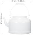Charming decorative teapot in white, metal planter in country style, vintage planter 27x20.5cm | Floristik24.co.uk