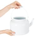Charming decorative teapot in white, metal planter in country style, vintage planter 27x20.5cm | Floristik24.co.uk