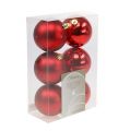 Floristik24 Christmas tree balls plastic red 8cm 6pcs