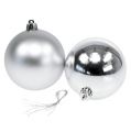 Floristik24 Christmas tree balls plastic silver 8cm 6pcs
