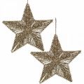 Floristik24 Christmas tree decorations, Advent decorations, star pendant Golden B25.5cm 4pcs