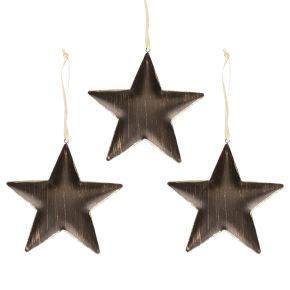 Floristik24 Christmas tree decoration decoration star metal black gold Ø15cm 3pcs