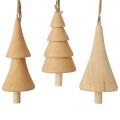 Floristik24 Christmas tree decorations wooden fir tree, wooden pendant natural 7-8cm 12pcs