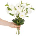 Christmas Rose Artificial Flower White Decorative Artificial Flower Bunch, 40cm, 4 Pieces | Floristik24.co.uk