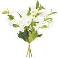 Christmas Rose Artificial Flower White Decorative Artificial Flower Bunch, 40cm, 4 Pieces | Floristik24.co.uk