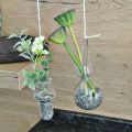 Floristik24 Mini glass vases for hanging glass decoration with wire hanger H14cm 4pcs