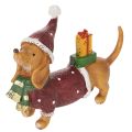 Floristik24 Dachshund Christmas Figurine with Gift and Hat, 18cm