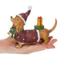 Dachshund Christmas Figurine with Gift and Hat, 18cm | Floristik24.co.uk