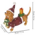 Dachshund Christmas Figurine with Gift and Hat, 18cm | Floristik24.co.uk