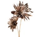 Floristik24 Artificial Dahlia Long-Stemmed with Two Blooms 75cm Metallic Champagne