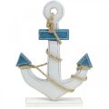 Floristik24 Deco anchor wood to set table decoration maritime blue, white H24cm