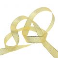 Floristik24 Decorative ribbon gold 15mm 22.5m