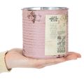 Decorative tin, antique rose, metal tin for planting, Ø11cm H10.5cm | Floristik24.co.uk