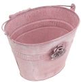 Floristik24 Decorative bucket pink L17.5cm H14cm