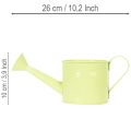Decorative watering can set in pastel salmon, green, yellow-green - metal planter Ø11cm H10cm, 8 pieces | Floristik24.co.uk