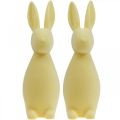 Floristik24 Deco Bunny Deco Easter Bunny Flocked Light Yellow H29.5cm 2pcs
