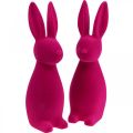 Floristik24 Deco Bunny Deco Easter Bunny Flocked Pink H29.5cm 2pcs